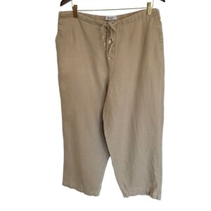 Avenue by Jessica London 100% Linen Pants Khaki Brown Size 18